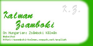 kalman zsamboki business card